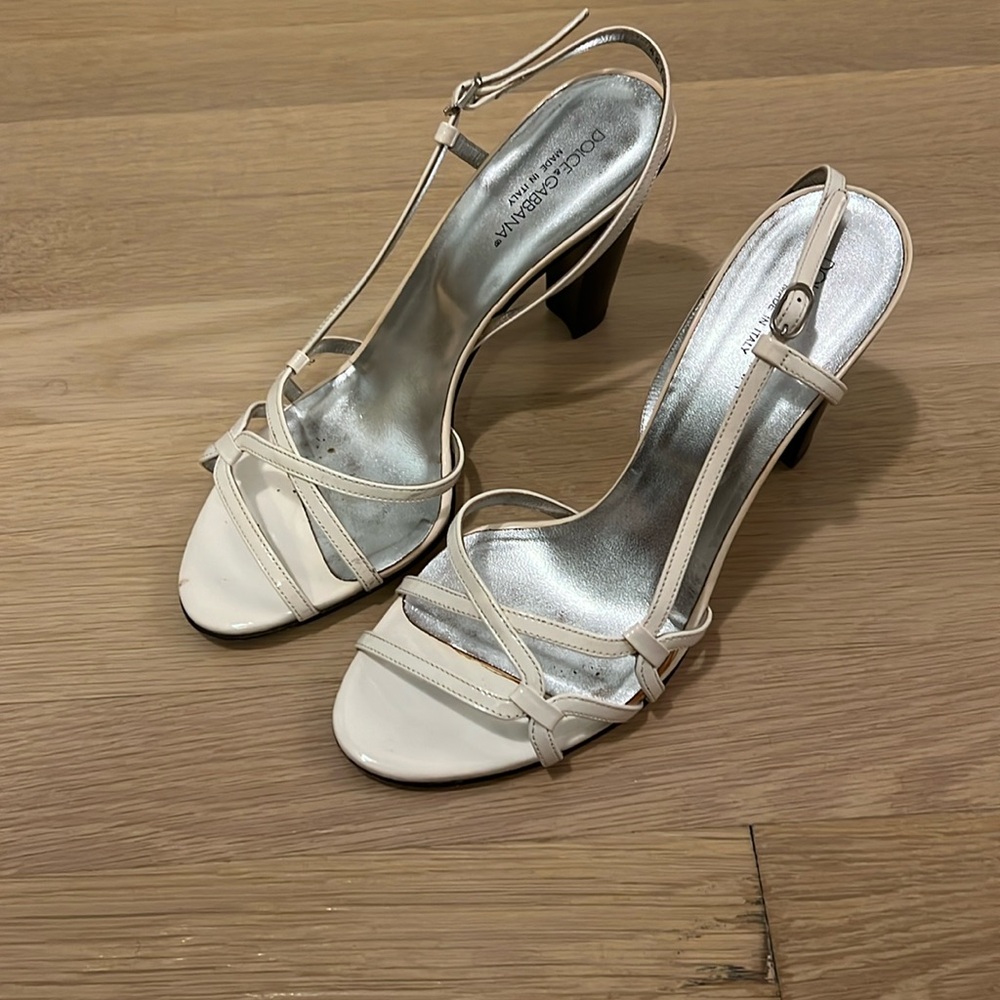 White patent Dolce & Gabbana Sandals